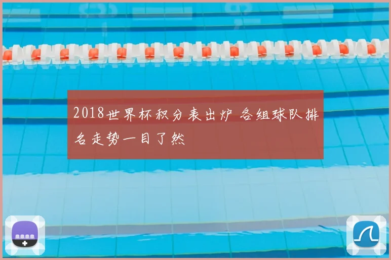2018世界杯积分表出炉 各组球队排名走势一目了然